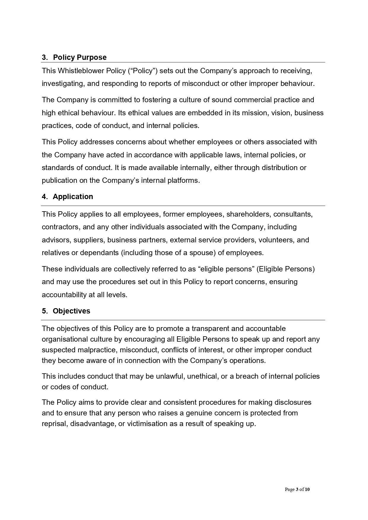 Whistleblower Policy Template: Company guidelines for reporting misconduct and ensuring ethical behavior.