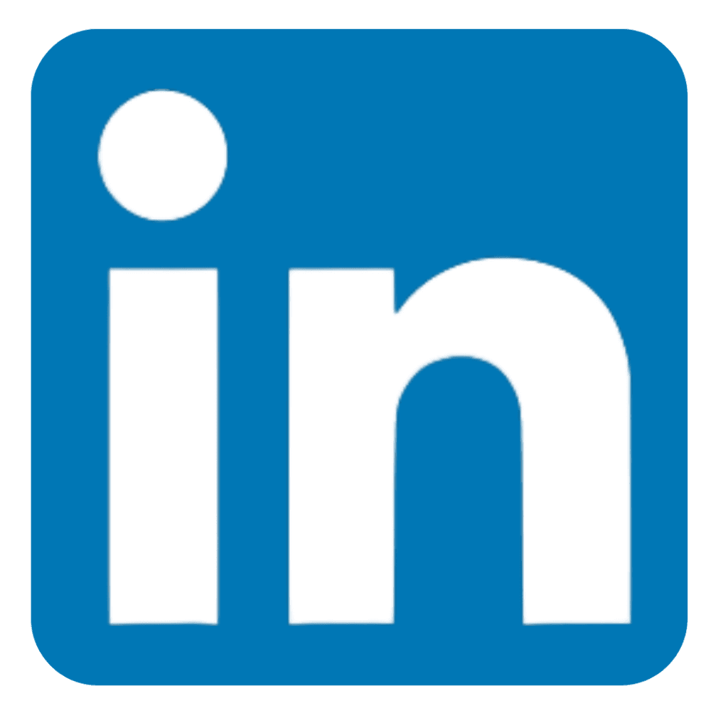 LinkedIn logo on a blue background. Professional networking.