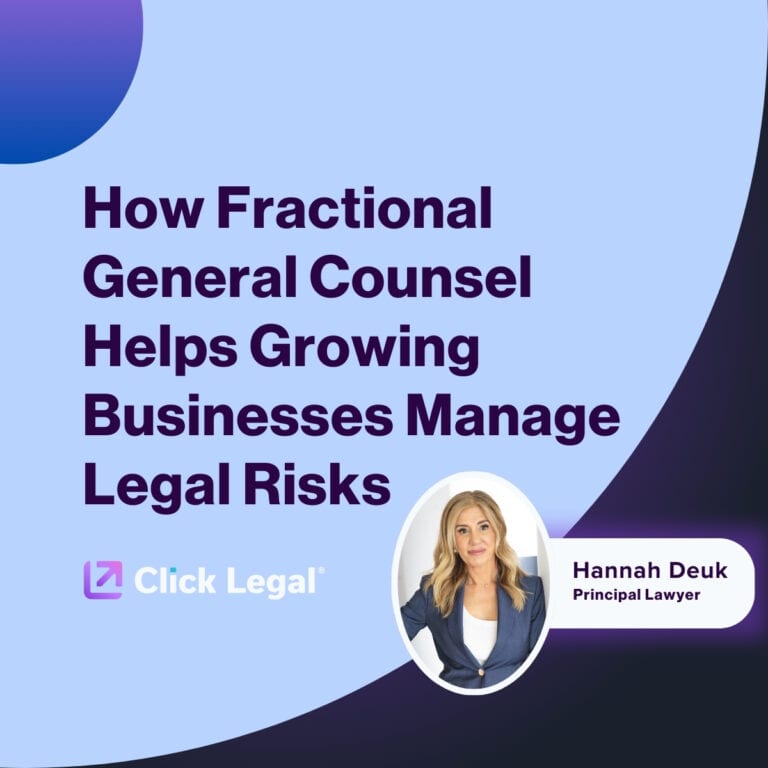 Fractional General Counsel: Hannah Deuk of Click Legal helps growing businesses manage legal risks.