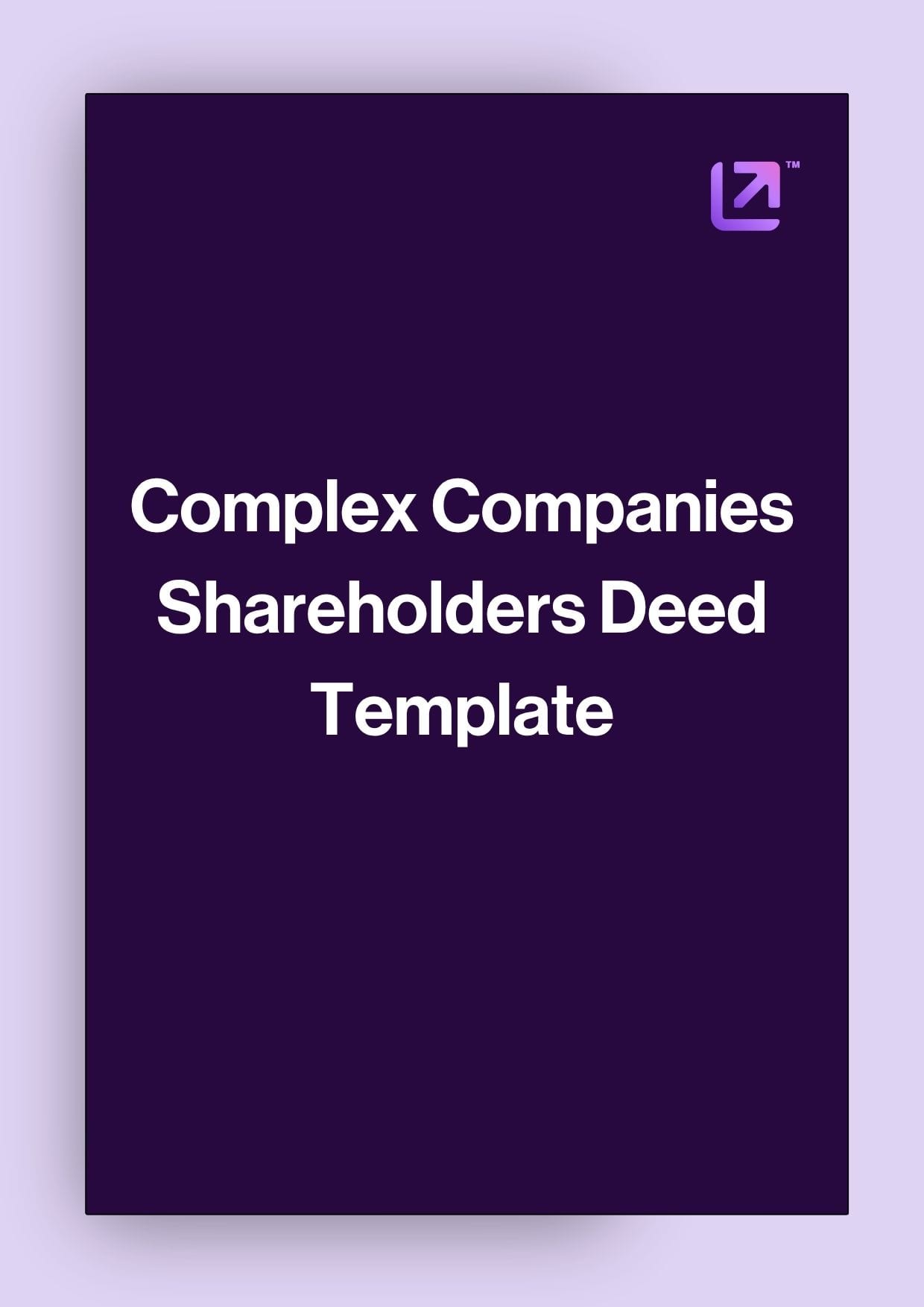 Complex Companies Shareholders Deed Template cover.