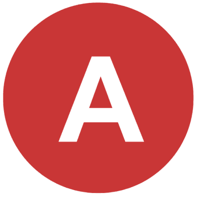 Andrew Red circle with white letter A.