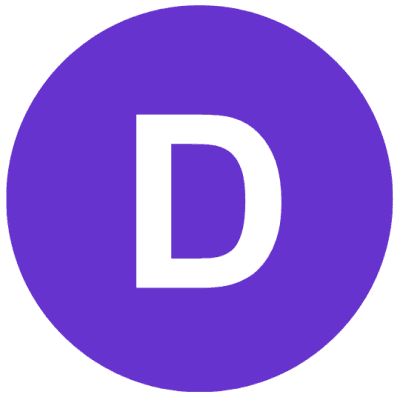 David Purple circle with white letter D.