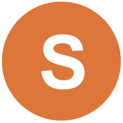 Sunita 1 Orange circle with a white letter S.
