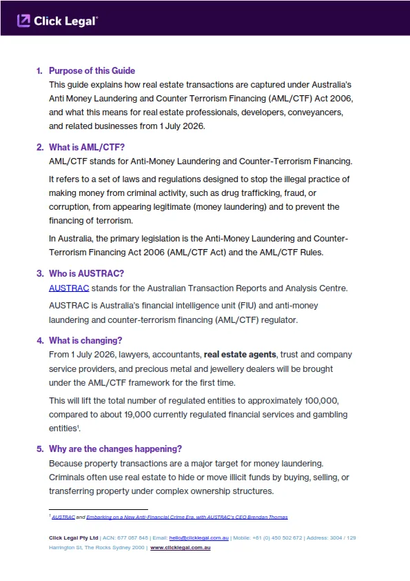 Page 3 Of Real Estates Guide To Anti Money Laundering By Click Legal